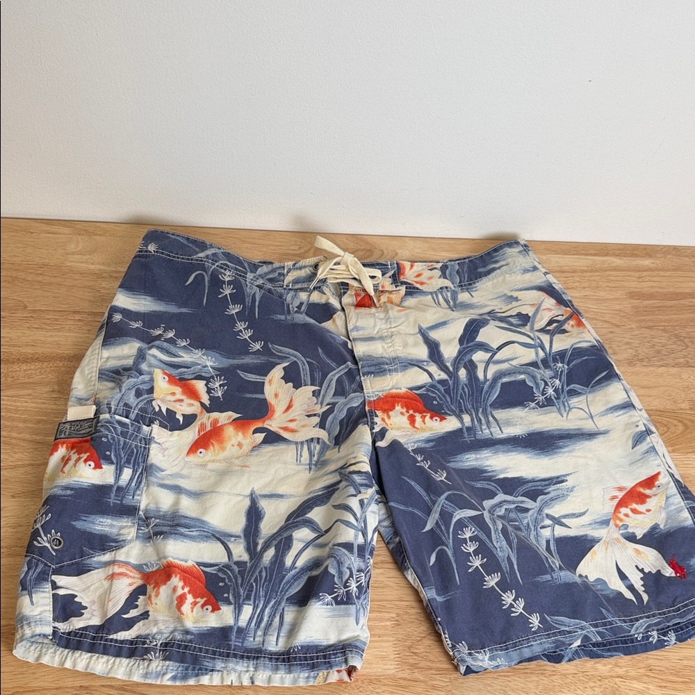 Polo | Ralph Lauren Blue and Orange Koi Swim Shorts
